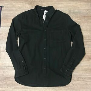 Brandy Melville Long Sleeve Green Button Up Womens Shirt